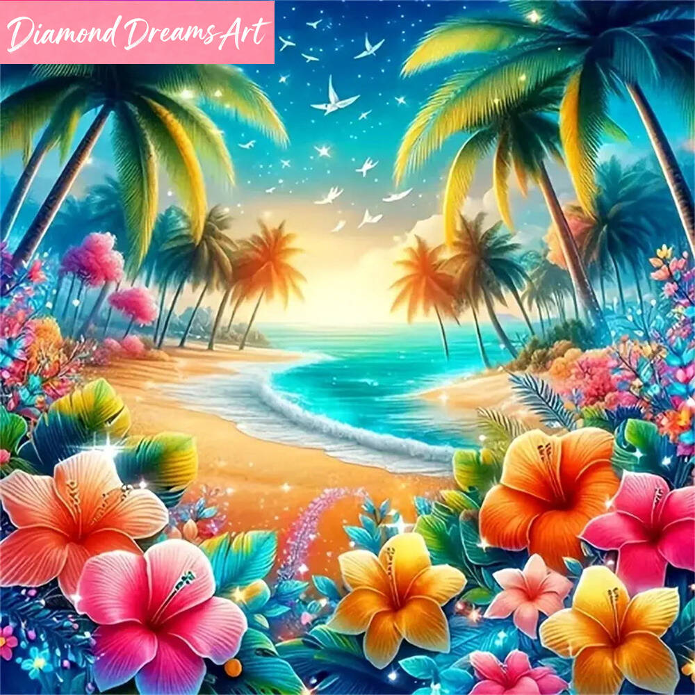 Photo Mosaic Print - Алмазная мозаика с пейзажем у моря,