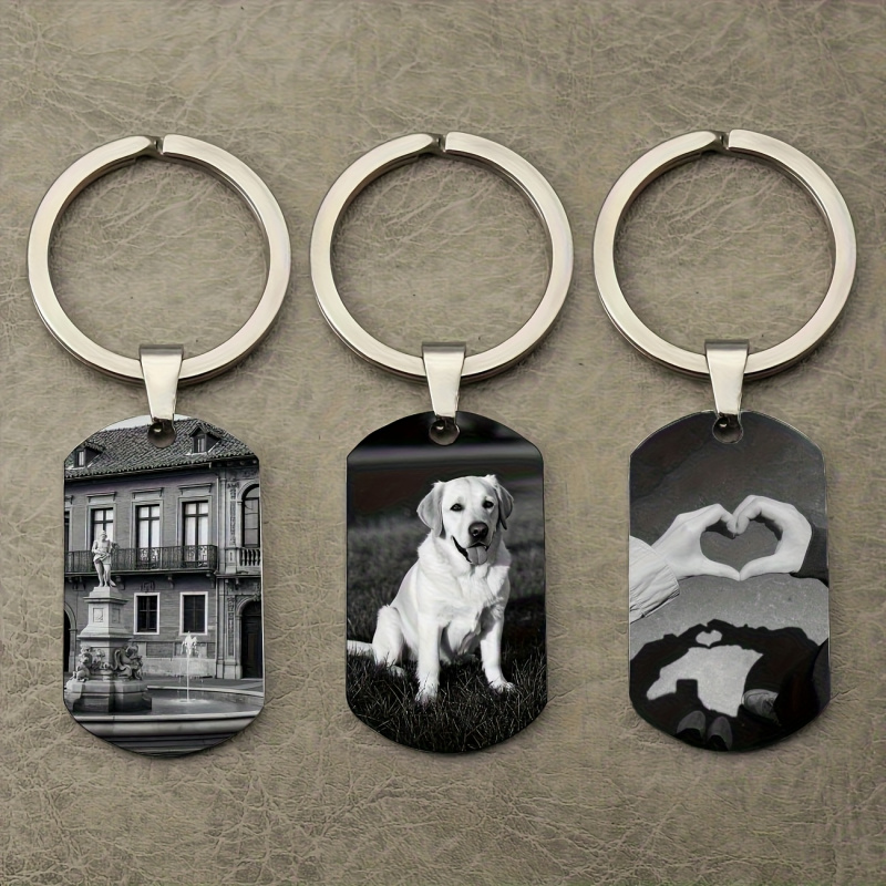 Initial Ring Custom - Персонализированный брелок для ключей с фото,